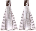 2 Pcs Kitchen Cotton Classical Striped Towel Absorbent Towel Hanging Towels by Vimeet