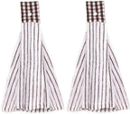 2 Pcs Kitchen Cotton Classical Striped Towel Absorbent Towel Hanging Towels by Vimeet
