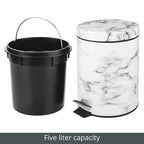 mDesign Pedal Waste Basket — Metal Waste Bin - Image 7