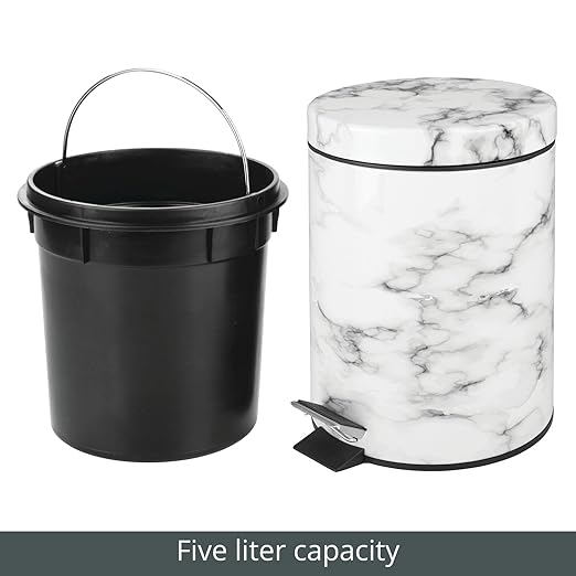 mDesign Pedal Waste Basket — Metal Waste Bin - Image 7