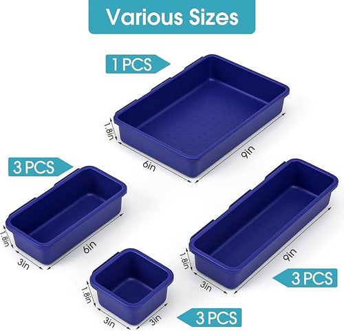 10 PCS Drawer Organizer Set, 4 Size Makeup Drawer Divider Organizer - Image 2