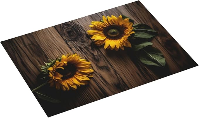 Sunflower Dish Drying Mat for Kitchen Counter Decor 18x24 Inch Floral Absorbent - Image 2