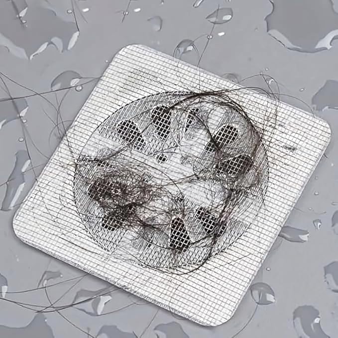 50 Pack Premium Disposable Shower Drain Hair Catcher Stickers – Waterproof Mesh - Image 9
