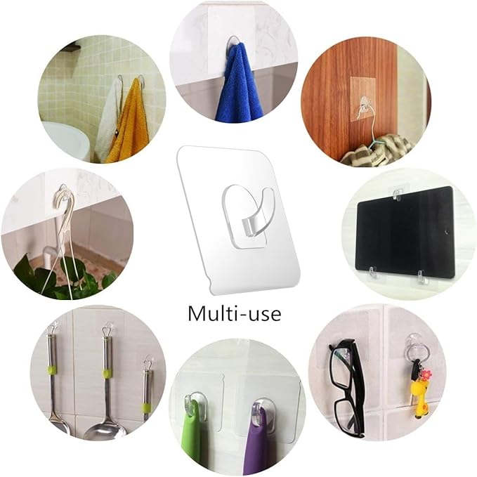 30 Pack Adhesive Hooks for Hanging, 33lb Heavy Duty Wall Hooks - Image 4