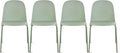 2xhome Modern Stackable Armless Dining Chair | Plastic Shell Seat with Metal Legs | Indoor or Outdoor Use | Home Kitchen Patio (4, Green, No Padding) by 2xhome