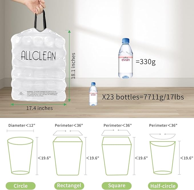 ALLCLEAN 4 Gallon Small Trash Bags, 180 Bags Unscented Small Garbage Bags - Image 5