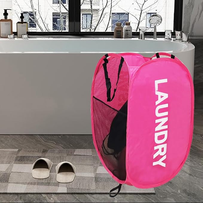 Larpur Pop Up Laundry Baskets, 2 Pack Mesh Laundry Hampers - Image 8