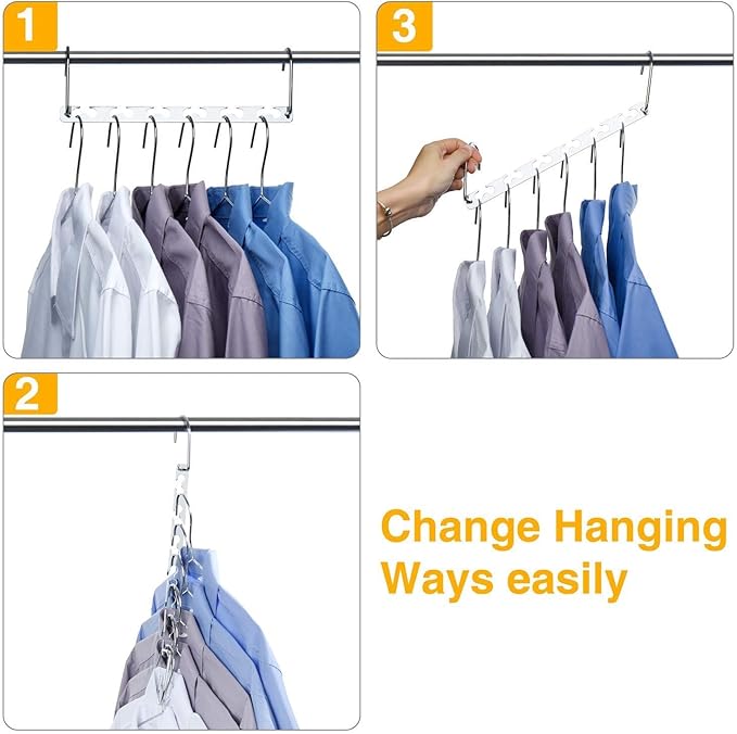 HOUSE DAY Space Saving Hangers for Clothes 6 Pack, Heavy Duty Hanger Organizer - Image 3