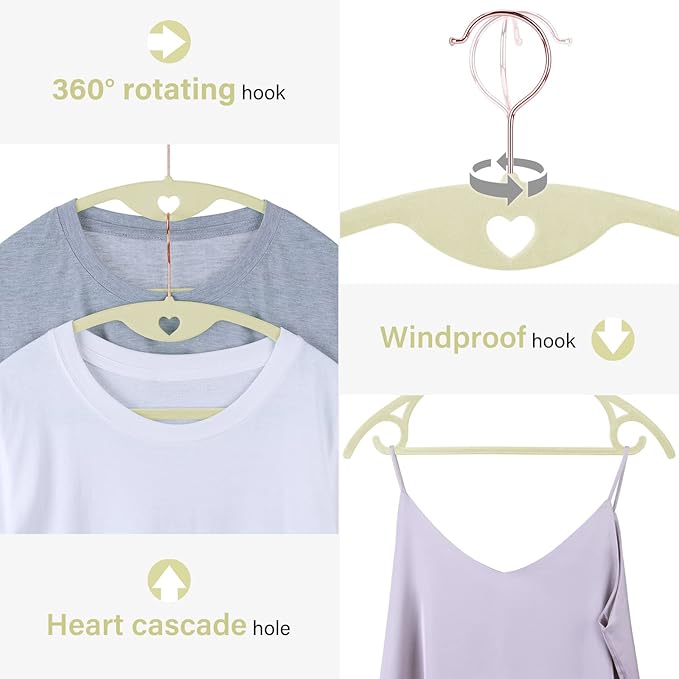 IEOKE Velvet Hangers 50 Pack: Felt Clothes Hangers Heavy Duty Shirt Sweater - Image 3