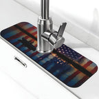 Fishing Red USA Flag Kitchen sink faucet pad, strong water absorption, anti slip by Unknown