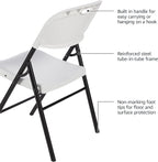 Amazon Basics Sturdy Foldable Plastic Chair, Portable, 350-Pound Capacity, White, 6-Pack - Image 5