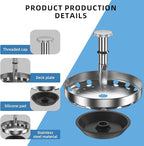 Kitchen Sink Strainer Basket, Stainless Steel, 3-1/2 Inch Drain Stopper Combo - Image 3