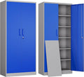 Yizosh Metal Garage Storage Cabinet with 2 Doors and 5 Adjustable Shelves - 71" Steel Lockable File Cabinet,Locking Tool Cabinets for Office,Home,Garage,Gym,School (Gray Blue) by Yizosh