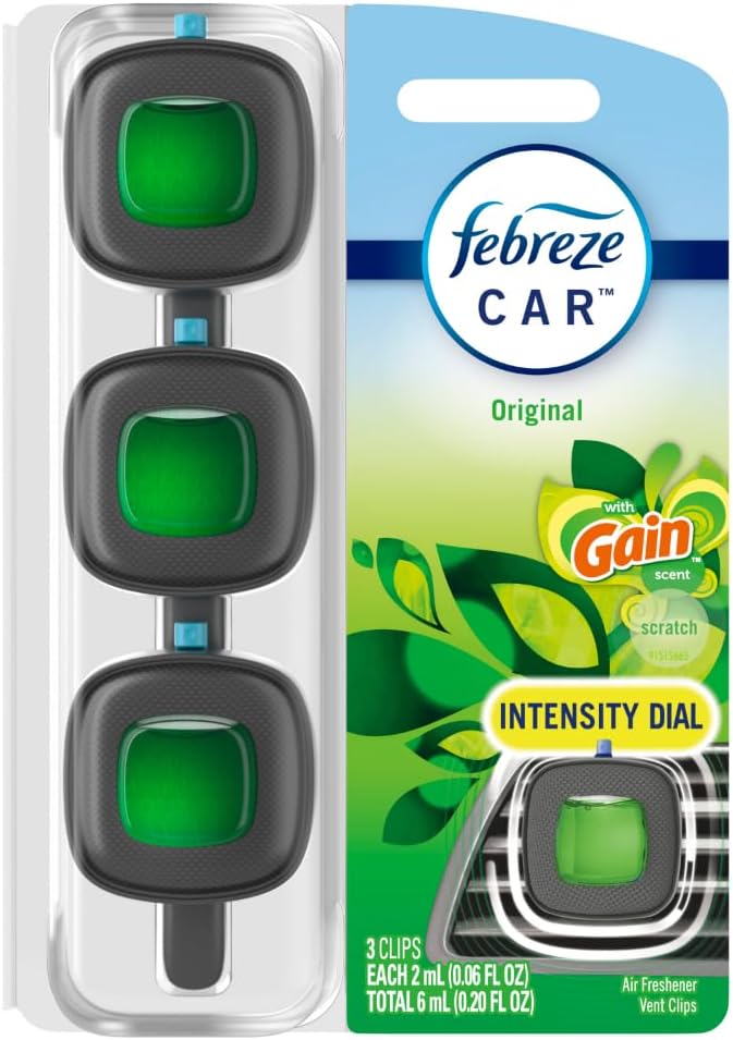 Febreze Car Air Freshener, Odor-Fighting Automotive Vent Clip, Gain Original - Image 9