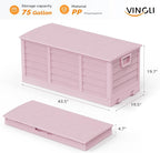VINGLI 75 Gallon Collapsible Outdoor Storage Box, Simple-to-assemble Plastic Storage Containers with Lid, Patio Deck Box Furniture for Garden, Pool, Balcony, Yard (Pink) - Image 4