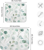 Sage Green Leaves Dish Drying Mat - Image 4
