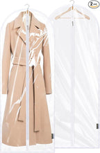 BALEINE 60'' Clear Garment Bags, 2 Packs PEVA Dress Bag by BALEINE