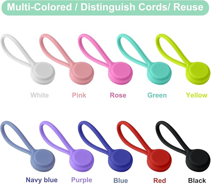 Motiloo Reusable Magnetic Cable Ties, Silicone Magnet Twist Tie - Image 7