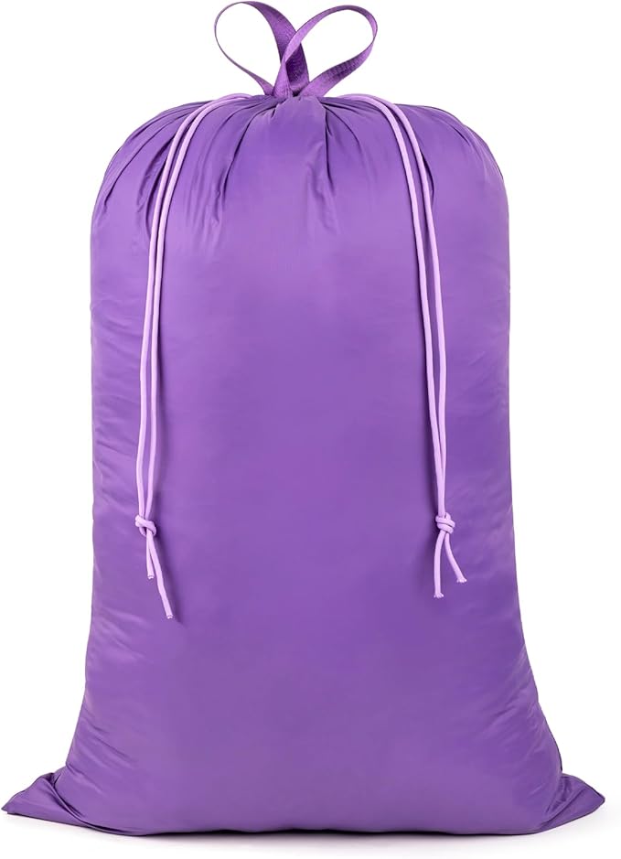 Heavy Duty Laundry Bag with Handles, Extra Large Drawstring Bag, Laundry Hamper by WiseBoy
