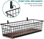 4 Set Portable Metal Farmhouse Wall Decor Storage Organizer Basket Bin - Image 3