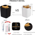 Bamboo Toothbrush Holder for Bathrooms, 3 Slots Toothbrush and Toothpaste - Image 3