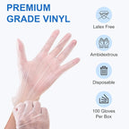 Schneider Clear Vinyl Exam Gloves, Latex-Free, Disposable Medical Gloves - Image 3