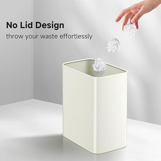 TIPGO Small Metal Trash Can, 2.1 Gallon Slim Trash Can - Image 4