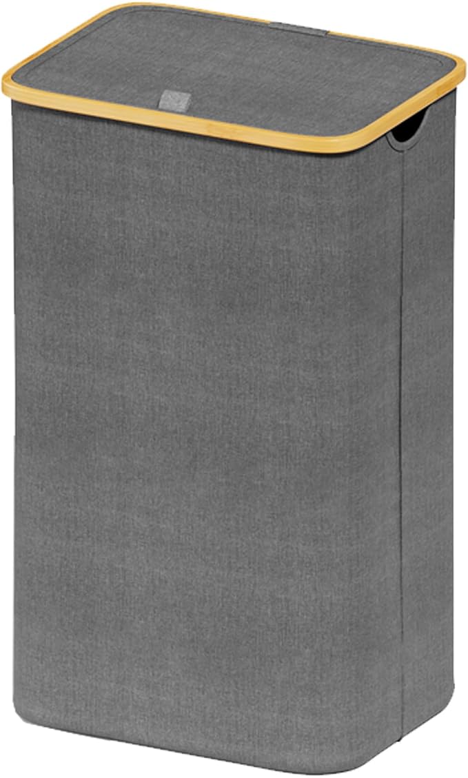 SUOCO Laundry Hamper with Lid, 29 Gal Clothes Basket with Bamboo Handles by SUOCO