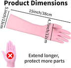 Long Sleeves Durable Disposable Nitrile White Gloves 15inches, Household - Image 7