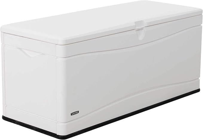 LIFETIME Outdoor Storage Deck Box, 130 Gallon, Arctic White, Lockable, UV-Protected, for Decks and Marine Docks by Lifetime