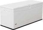 LIFETIME Outdoor Storage Deck Box, 130 Gallon, Arctic White, Lockable, UV-Protected, for Decks and Marine Docks by Lifetime