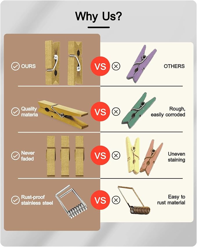 Mini Clothes Pins Wooden Colored Small Clothespins - Image 2