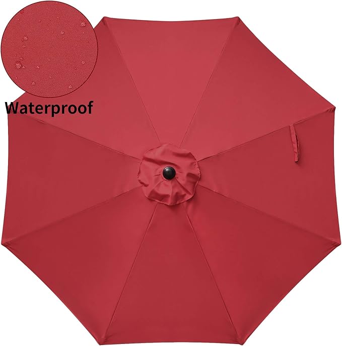 Simple Deluxe 9' Patio Umbrella Outdoor Table Market Yard Umbrella with Push Button Tilt/Crank - Image 4