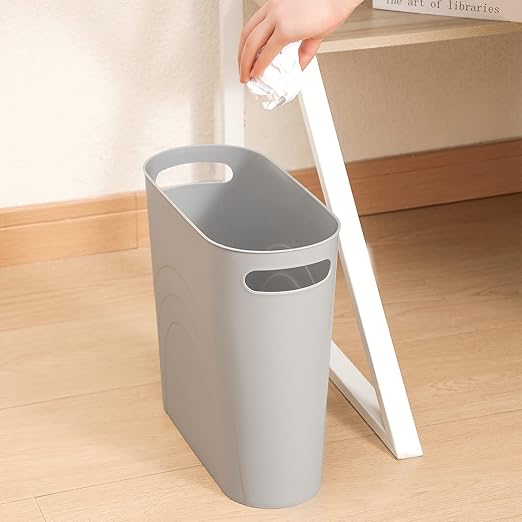 rejomiik Small Trash Can, 3.5 Gallon Slim Garbage Can Plastic Waste Basket - Image 8