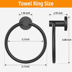 Matte Black Towel Ring 2Pack, SUS304 Stainless Steel Hand Towel Holder - Image 6