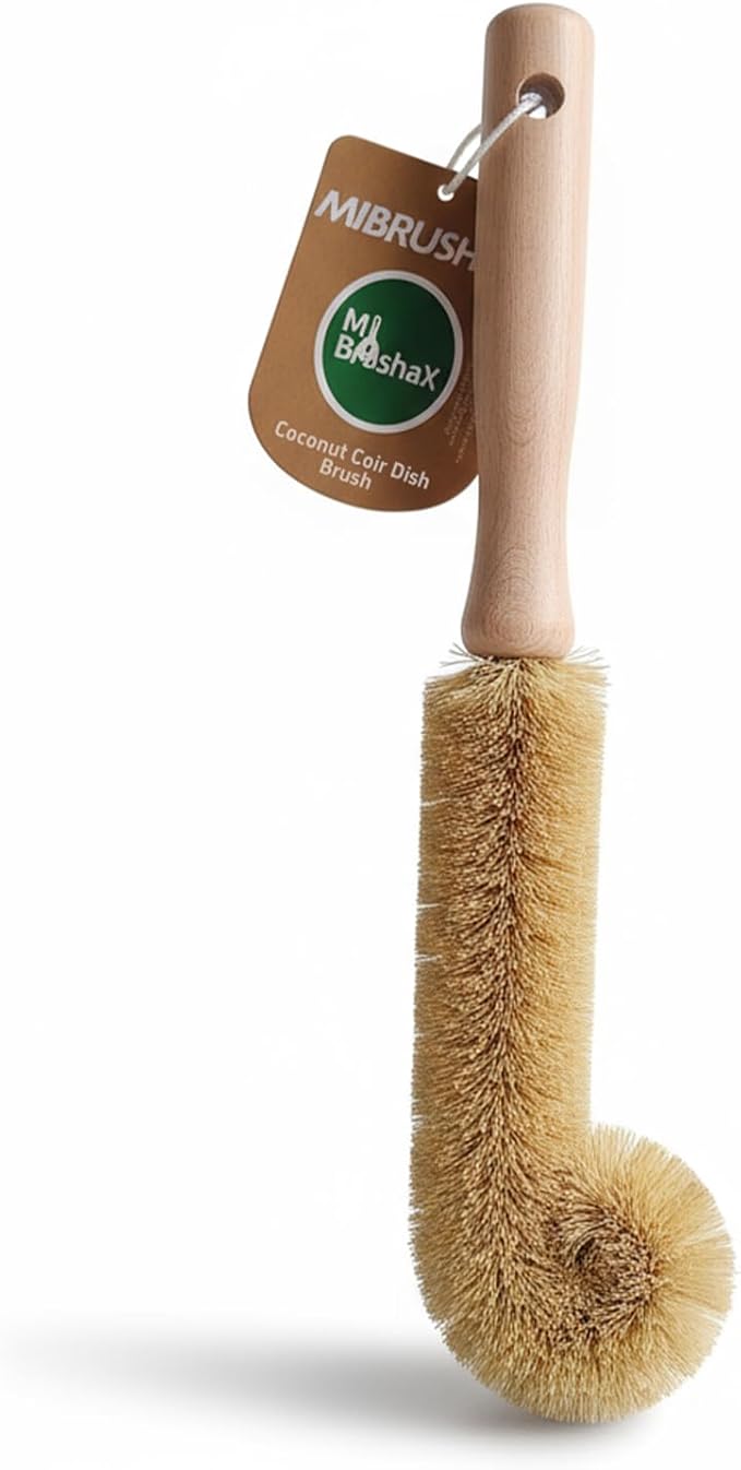 Bottle Brush, Long Beech Wood Handle Non-Scratch, L-Shape - Image 2