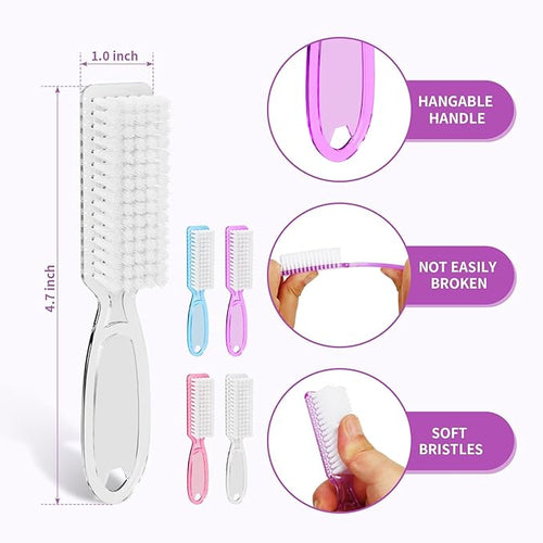 12 Pcs Handle Grip Cleaning Brushes, Hand Fingernail Nail Scrub Manicure Brush - Image 2