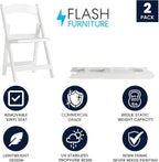 Flash Furniture Hercules Series Folding Chairs for Weddings and Formal Events, Stackable Commercial Event Seats with 1,000-lb. Static Weight Capacity, Set of 2, White - Image 3