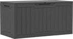 YITAHOME 100 Gallon Resin Deck Box, Weather Resistant Outdoor Storage Box, Lockable Indoor Outdoor Storage for Supplies and Essentials, Dark Gray by YITAHOME