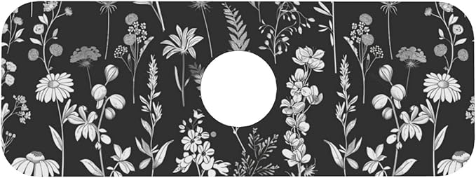Faucet Draining Mat For Kitchen Sink, Wildflowers Plants Diatom Mud Absorbent - Image 8