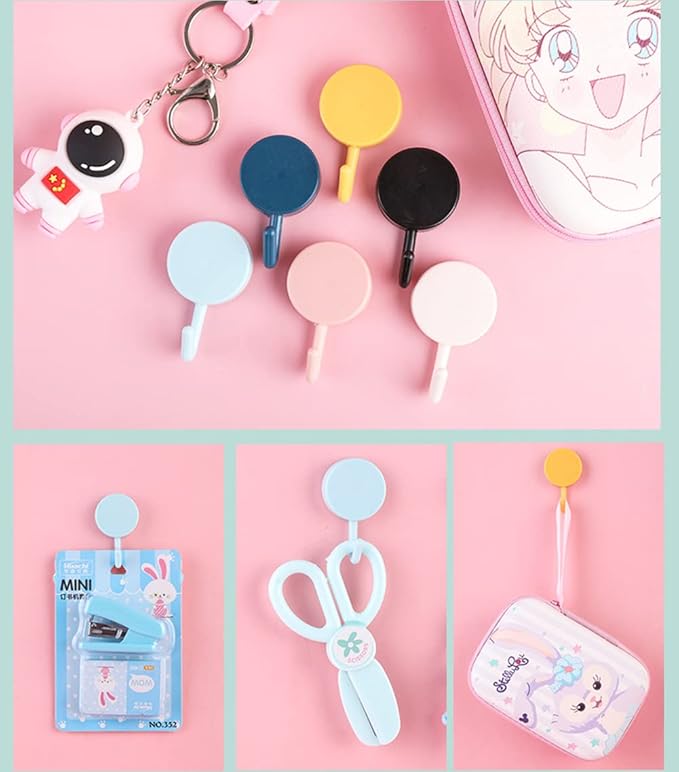 6 Pack Adhesive Hooks Cute Utility Hooks, Key Hooks - Image 4