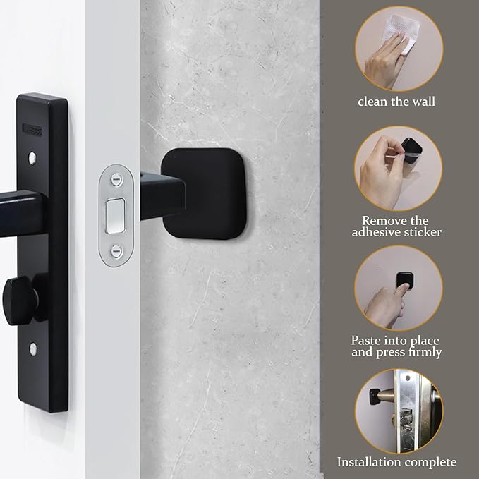 Door Stopper Rubber Door Stops Wall Protector，Buffer Guard Doorknob Door Handle - Image 3