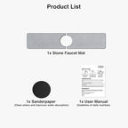 20" x 4" Stone Faucet Mat for Kitchen Sink, Quick Drying Diatomite Sink Tray - Image 7