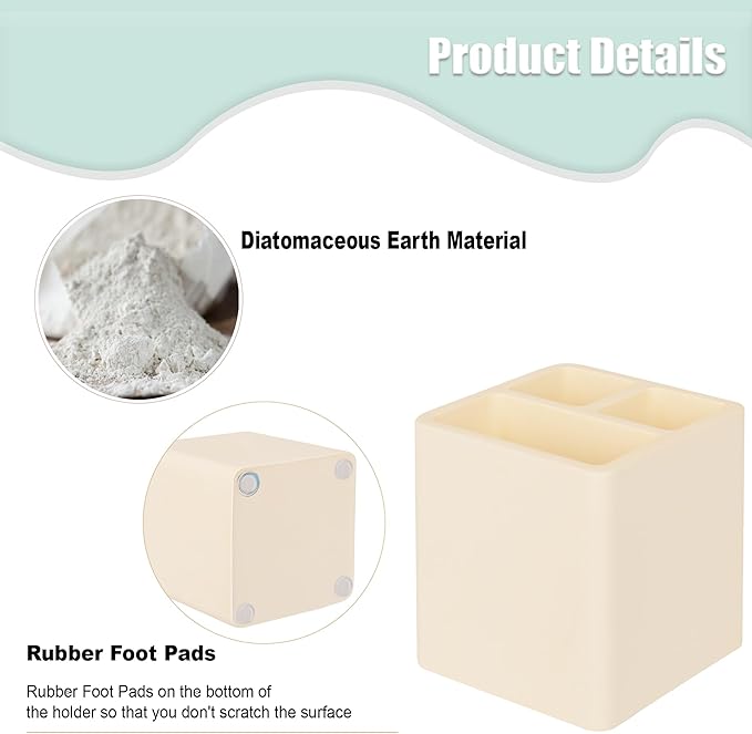 Diatomite Toothbrush Holders for Bathrooms, Electric Toothbrush and Toothpaste - Image 4