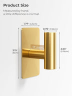 Towel Hooks for Bathrooms – 4 Pack, Brushed Gold Finish, T-Shaped Stainless - Image 2