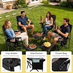FAIR WIND Heavy Duty Camping Chair, Oversized Padded Folding Chair for Big and Tall (450lbs), Extra Wide Seat with Integrated Cooler & Storage Pocket, Adjustable Lumbar Support for Outdoor - Image 8