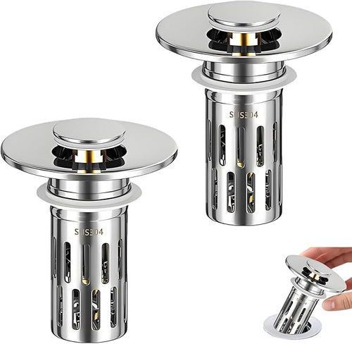 2 Pack Bathroom Sink Drain Strainer, Universal Sink Stopper by SNOWLILY