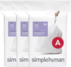 simplehuman Code A 90 Count, Dispenser Pack Custom Fit Liners, Drawstring Trash by Simplehuman