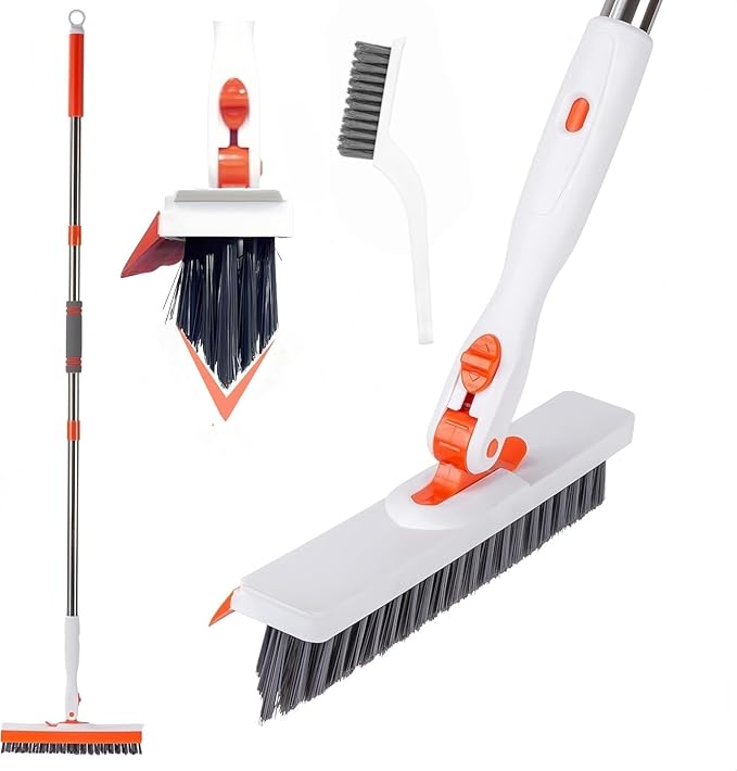 53''Grout Cleaning Brush with Long Handle, Grout Cleaner Brush by SZLFKJ