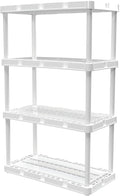 Gracious Living 4 Shelf Knect-A-Shelf Ventilated Light Duty Storage Home Organizer with Adjustable Shelves for Garage, Basement, and Laundry, White by GraciousLiving